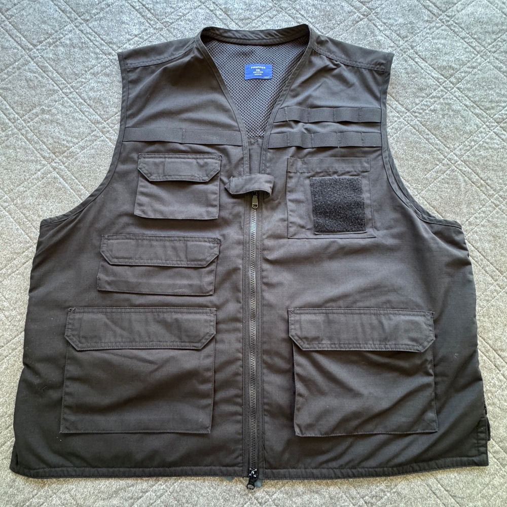 Propper Mens Tactical Vest Black CCW Multi Pocket Hunting Utility Gear 2XL F5472